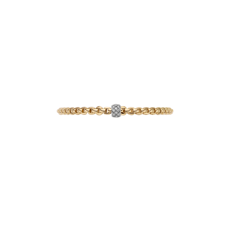 Flex'it EKA 18K Yellow Gold with Diamond Pave 3.9mm Bracelet-FOPE-Renee Taylor Gallery