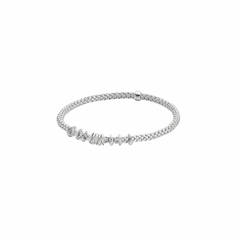 Flex'it PRIMA 18K White Gold 3.4mm Bracelet with Diamonds-FOPE-Renee Taylor Gallery