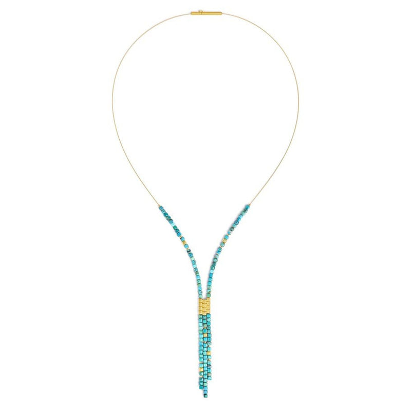 Yacuni Blue Turquoise Y-Necklace - 8561000256-Bernd Wolf-Renee Taylor Gallery