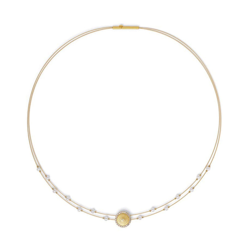 Solaris Freshwater Pearl Gold Plated Necklace - 8720002656-043-Bernd Wolf-Renee Taylor Gallery