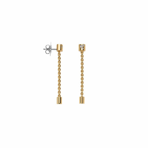 ARIA 18K Yellow Gold Pendant Earrings with Diamonds-FOPE-Renee Taylor Gallery