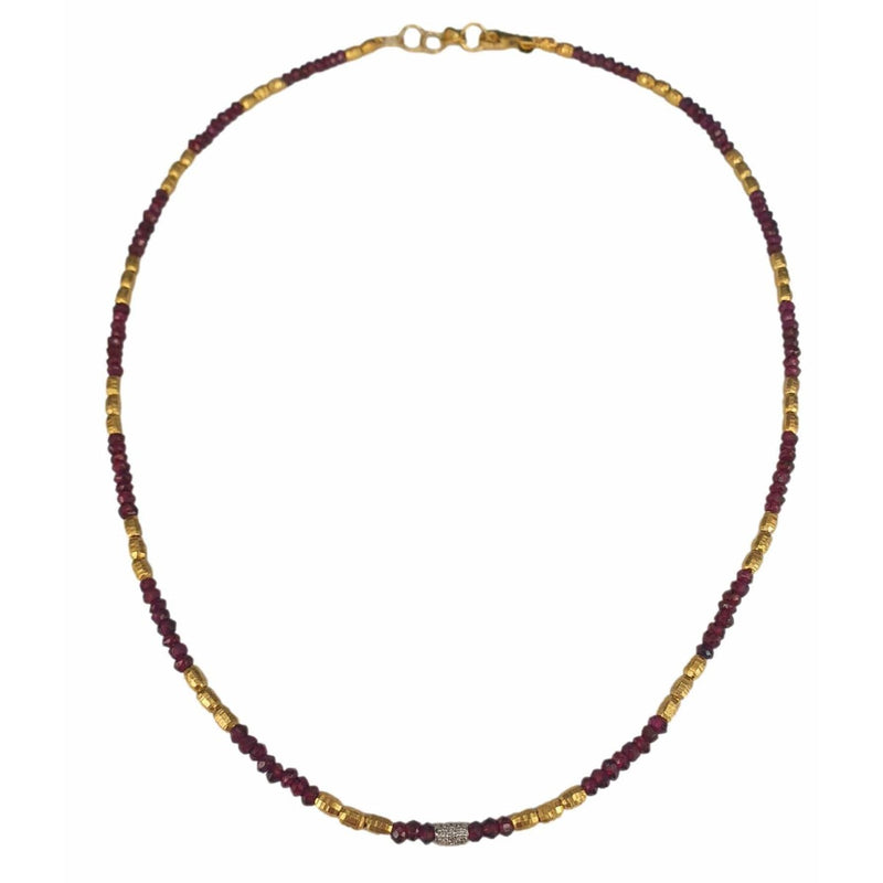 Marika 14K Gold, Garnet & Diamond Necklace - M9217-Marika-Renee Taylor Gallery