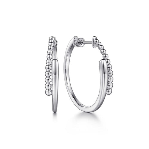 925 Sterling Silver 30mm Bujukan Bypass Classic Hoop Earrings-Gabriel & Co.-Renee Taylor Gallery