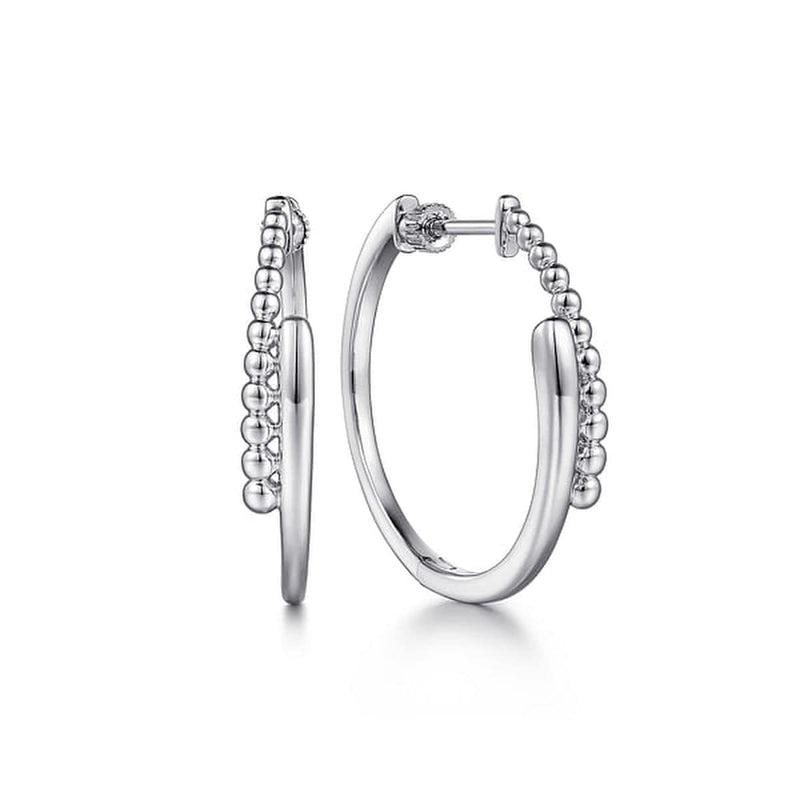 925 Sterling Silver 30mm Bujukan Bypass Classic Hoop Earrings-Gabriel & Co.-Renee Taylor Gallery