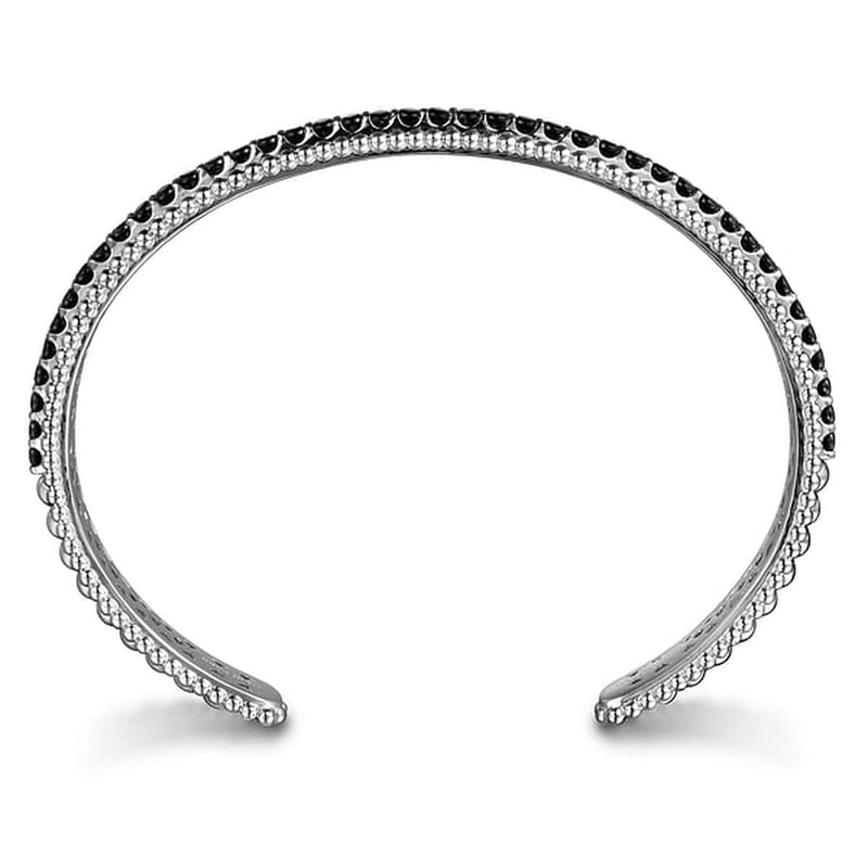 925 Sterling Silver Black Spinel Bujukan Bead Cuff Bracelet-Gabriel & Co.-Renee Taylor Gallery