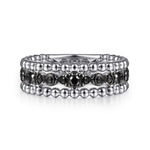 925 Sterling Silver Black Spinel Bujukan Easy Stackable Ladies Ring-Gabriel & Co.-Renee Taylor Gallery