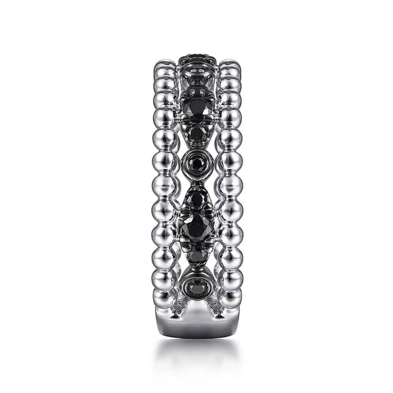 925 Sterling Silver Black Spinel Bujukan Easy Stackable Ladies Ring-Gabriel & Co.-Renee Taylor Gallery