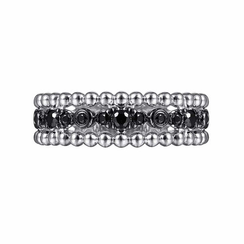 925 Sterling Silver Black Spinel Bujukan Easy Stackable Ladies Ring-Gabriel & Co.-Renee Taylor Gallery