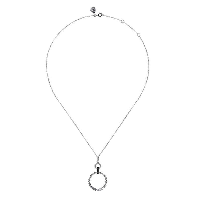 925 Sterling Silver Black Spinel Bujukan Link Drop Necklace-Gabriel & Co.-Renee Taylor Gallery