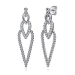 925 Sterling Silver Bujukan Beads and White Sapphire Stud Drop Earrings-Gabriel & Co.-Renee Taylor Gallery