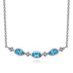 925 Sterling Silver Bujukan Blue Topaz Bar Necklace - NK7164SVJBT-Gabriel & Co.-Renee Taylor Gallery