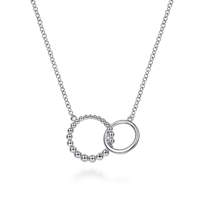 925 Sterling Silver Bujukan Double Circle Necklace - NK6388SVJJJ-Gabriel & Co.-Renee Taylor Gallery