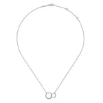 925 Sterling Silver Bujukan Double Circle Necklace - NK6388SVJJJ-Gabriel & Co.-Renee Taylor Gallery