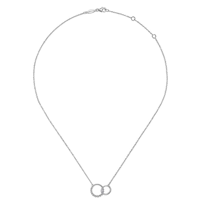 925 Sterling Silver Bujukan Double Circle Necklace - NK6388SVJJJ-Gabriel & Co.-Renee Taylor Gallery