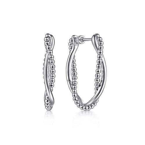 925 Sterling Silver Bujukan Intricate 30mm Hoop Earrings-Gabriel & Co.-Renee Taylor Gallery