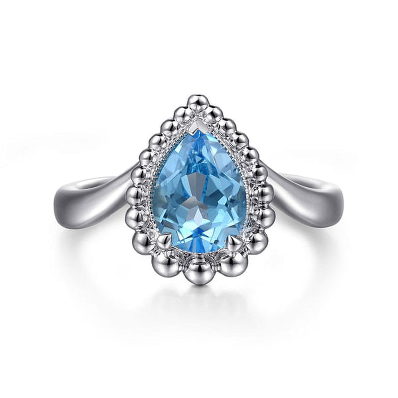 925 Sterling Silver Bujukan Swiss Blue Topaz Chevron Ring - LR52278SVJBT-Gabriel & Co.-Renee Taylor Gallery