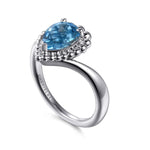 925 Sterling Silver Bujukan Swiss Blue Topaz Chevron Ring - LR52278SVJBT-Gabriel & Co.-Renee Taylor Gallery