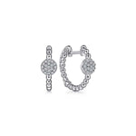 925 Sterling Silver Bujukan White Sapphire Pavé Huggie Earrings-Gabriel & Co.-Renee Taylor Gallery