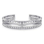 925 Sterling Silver Bujukan and Pyramid Triple Row Bangle-Gabriel & Co.-Renee Taylor Gallery