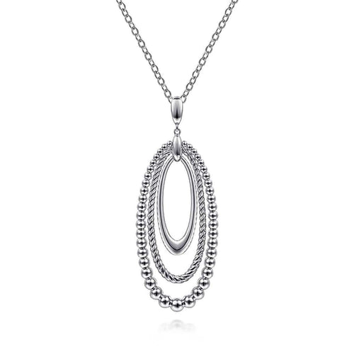 925 Sterling Silver Bujukan and Rope Circle Pendant Necklace-Gabriel & Co.-Renee Taylor Gallery