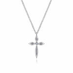 925 Sterling Silver Diamond Cross Pendant Necklace - NK6408SV5JJ-Gabriel & Co.-Renee Taylor Gallery