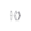 925 Sterling Silver Geometric Huggie Earrings - EG14038SVJJJ-Gabriel & Co.-Renee Taylor Gallery