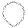 925 Sterling Silver Geometric Link Chain Necklace with Bujukan Connectors - NK7604SVJJJ-Gabriel & Co.-Renee Taylor Gallery