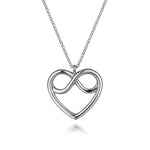 925 Sterling Silver Infinity Heart Pendant Necklace-Gabriel & Co.-Renee Taylor Gallery