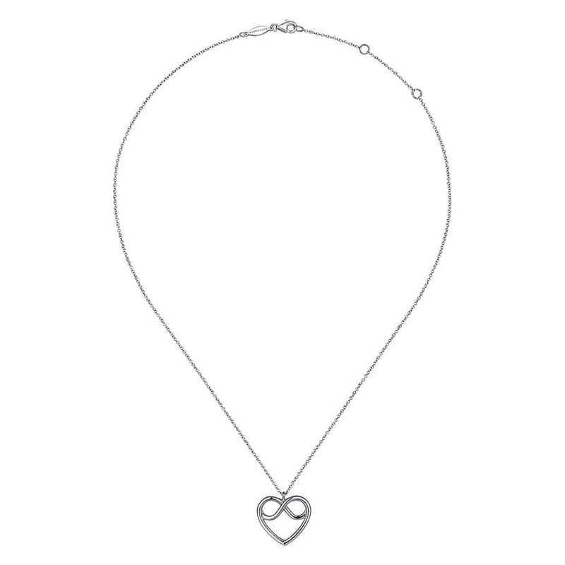 925 Sterling Silver Infinity Heart Pendant Necklace-Gabriel & Co.-Renee Taylor Gallery