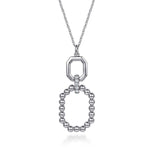 925 Sterling Silver Octagon White Sapphire Bujukan Pendant Drop Necklace-Gabriel & Co.-Renee Taylor Gallery