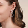 925 Sterling Silver Octagon White Sapphire Bujukan Stud Drop Earrings-Gabriel & Co.-Renee Taylor Gallery