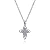 925 Sterling Silver Openwork Diamond Cross Necklace - NK3261SV5JJ-Gabriel & Co.-Renee Taylor Gallery