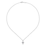 925 Sterling Silver Openwork Diamond Cross Necklace - NK3261SV5JJ-Gabriel & Co.-Renee Taylor Gallery