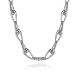 925 Sterling Silver Oval Link Chain Necklace with Bujukan Connectors-Gabriel & Co.-Renee Taylor Gallery