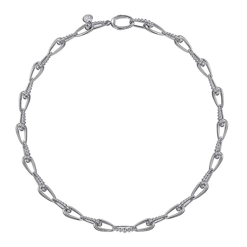 925 Sterling Silver Oval Link Chain Necklace with Bujukan Connectors-Gabriel & Co.-Renee Taylor Gallery