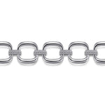 925 Sterling Silver Pavé Bujukan And Cushion Shape Link Chain Bracelet-Gabriel & Co.-Renee Taylor Gallery