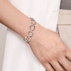 925 Sterling Silver Pavé Bujukan And Cushion Shape Link Chain Bracelet-Gabriel & Co.-Renee Taylor Gallery