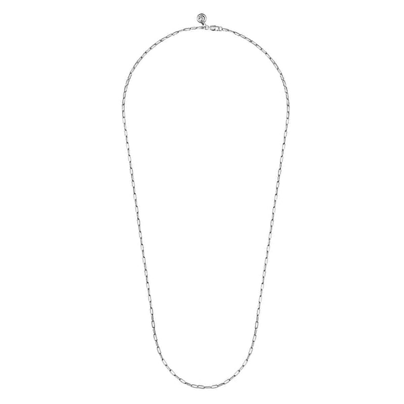 925 Sterling Silver Solid Paper Clip Chain Necklace - NK6768-24SVJJJ-Gabriel & Co.-Renee Taylor Gallery