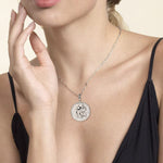 925 Sterling Silver White Sapphire Bujukan Aquarius Medallion Pendant-Gabriel & Co.-Renee Taylor Gallery