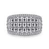 925 Sterling Silver White Sapphire Bujukan Wide Band Ring - LR51897SVJWS-Gabriel & Co.-Renee Taylor Gallery