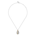 925 Sterling Silver and 14K Yellow Gold Bujukan Multiple Row Teardrop Pendant Necklace - NK7782MZJJJ-Gabriel & Co.-Renee Taylor Gallery