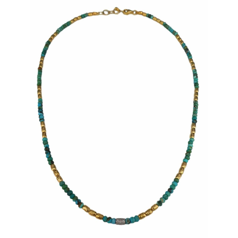 14K Gold, Turquoise & Diamond Necklace - M9251-Marika-Renee Taylor Gallery