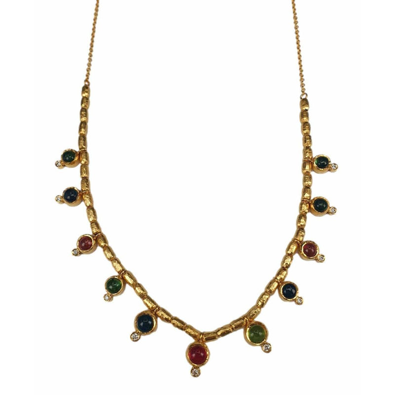 Marika 14K Gold, Mix Tourmaline & Diamond Necklace - M9269-Marika-Renee Taylor Gallery