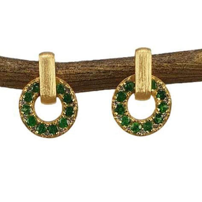 Marika 14K Gold, Tsavorite & Diamond Earrings M9304-Marika-Renee Taylor Gallery