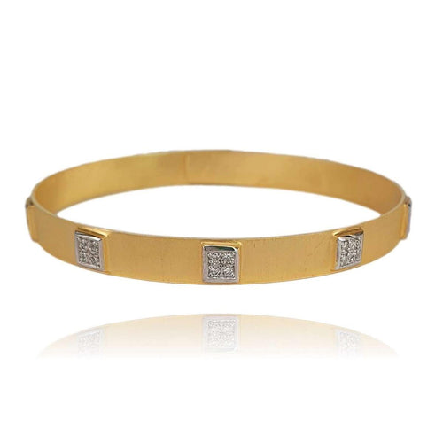 14K Gold Square Diamond Bangle Bracelet - M9763-Marika-Renee Taylor Gallery