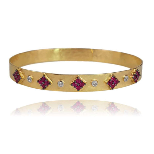 14K Gold Ruby & Diamond Bangle Bracelet - 9812-Marika-Renee Taylor Gallery