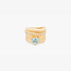 Gold Band Ring with Aquamarine and Diamonds - A2007AQ-Misani Milano-Renee Taylor Gallery