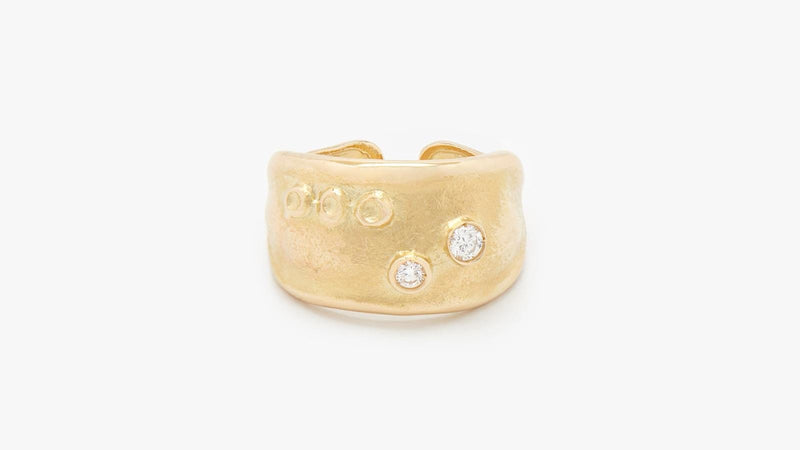 Gold band ring with diamonds - A2034-Misani Milano-Renee Taylor Gallery