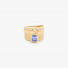 Gold Band Ring with Tanzanite and Diamonds - A2036TZ-Misani Milano-Renee Taylor Gallery