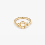 18kt Yellow Gold Ring with Side-Set Diamond and Circular Front Detail - A2039-Misani Milano-Renee Taylor Gallery